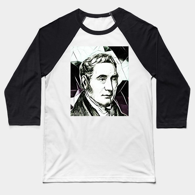 George Stephenson Black and White Portrait | George Stephenson Artwork 3 Baseball T-Shirt by JustLit